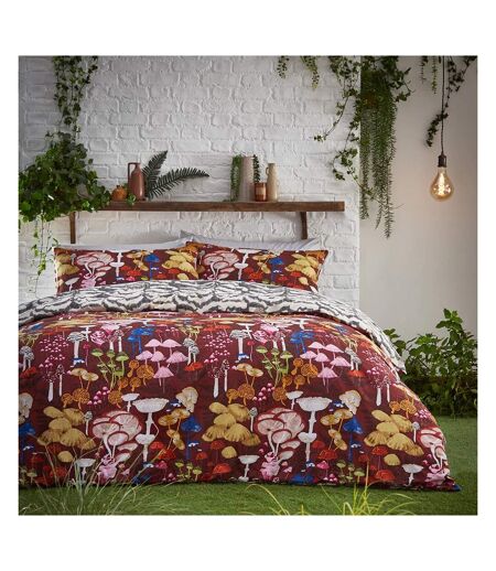 Amanita abstract mushrooms duvet cover set redwood Furn