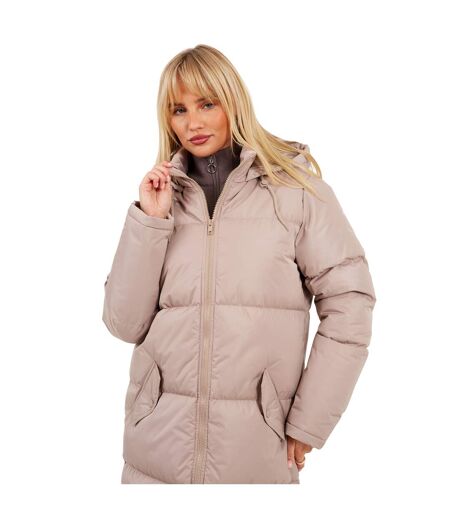 Doudoune Matelassée Femme Beige Gris Brave Soul