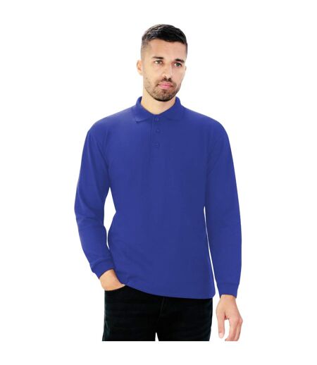 Casual classic mens long sleeve polo royal blue Absolute Apparel