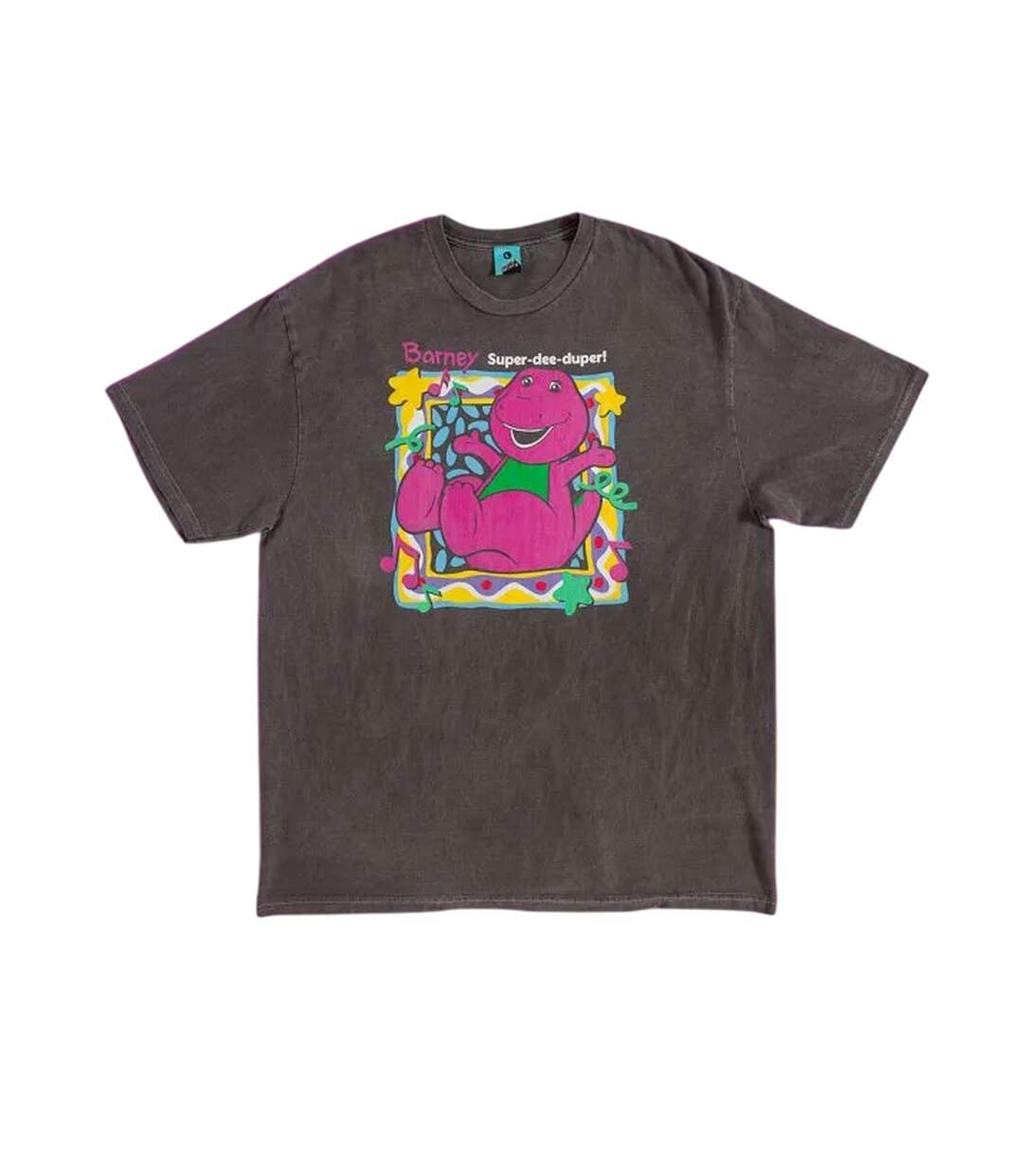 T-shirt Super Dee Duper Adulte Charbon Barney-1
