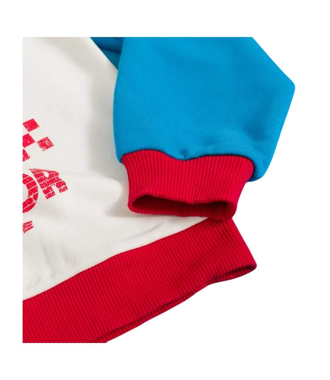 Unisex Adult Retro Colour Block Sweatshirt White Blue Red Back To The Future-3
