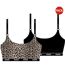 Pack Of 2  Womens/ladies Bralette  Black Brown Hugo-1