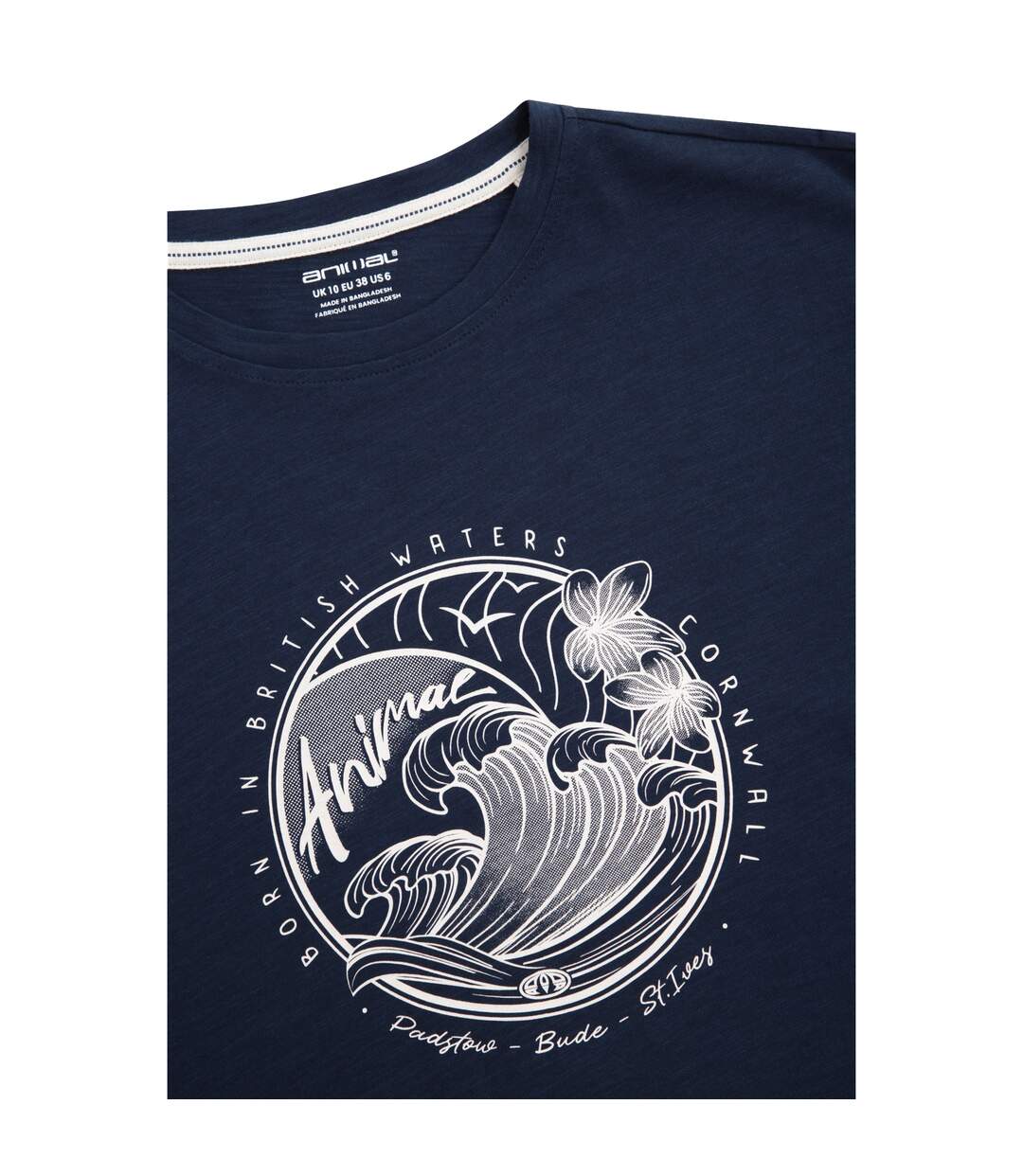 Womens/ladies holly cornwall t-shirt navy Animal-3