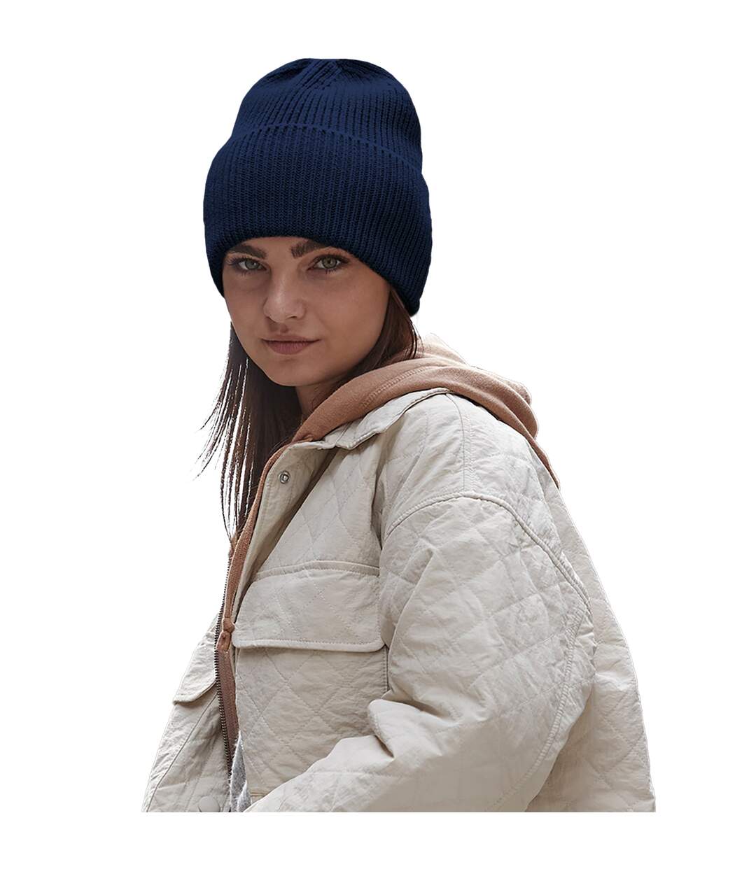 Bonnet adulte bleu marine Beechfield-2