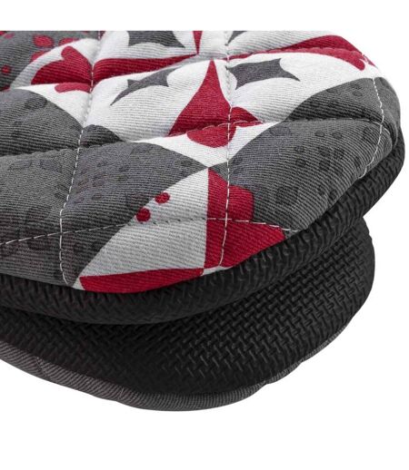 Gant de Cuisine Pince Credence 24cm Gris & Rouge