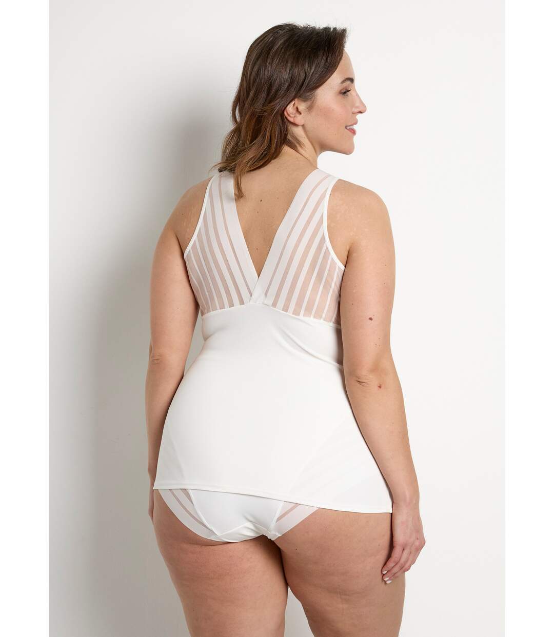 Caraco découpe soutien-gorge tulle effet rayé-2