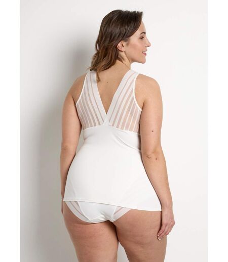 Caraco découpe soutien-gorge tulle effet rayé