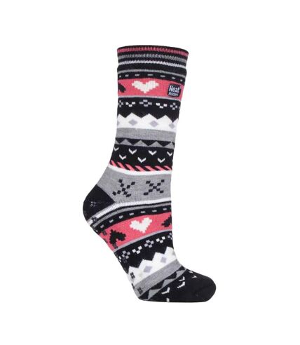 Ladies Fairisle Non Slip Thermal Slipper Socks