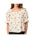 Blouse beige femme pieces pcthea 3/4 square neck-1