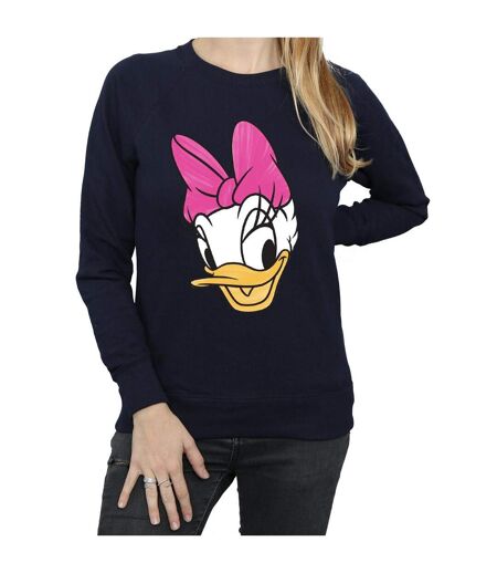 Disney Sweatshirt peint Daisy Duck Head Womens/Ladies (Bleu marine) - UTBI26956