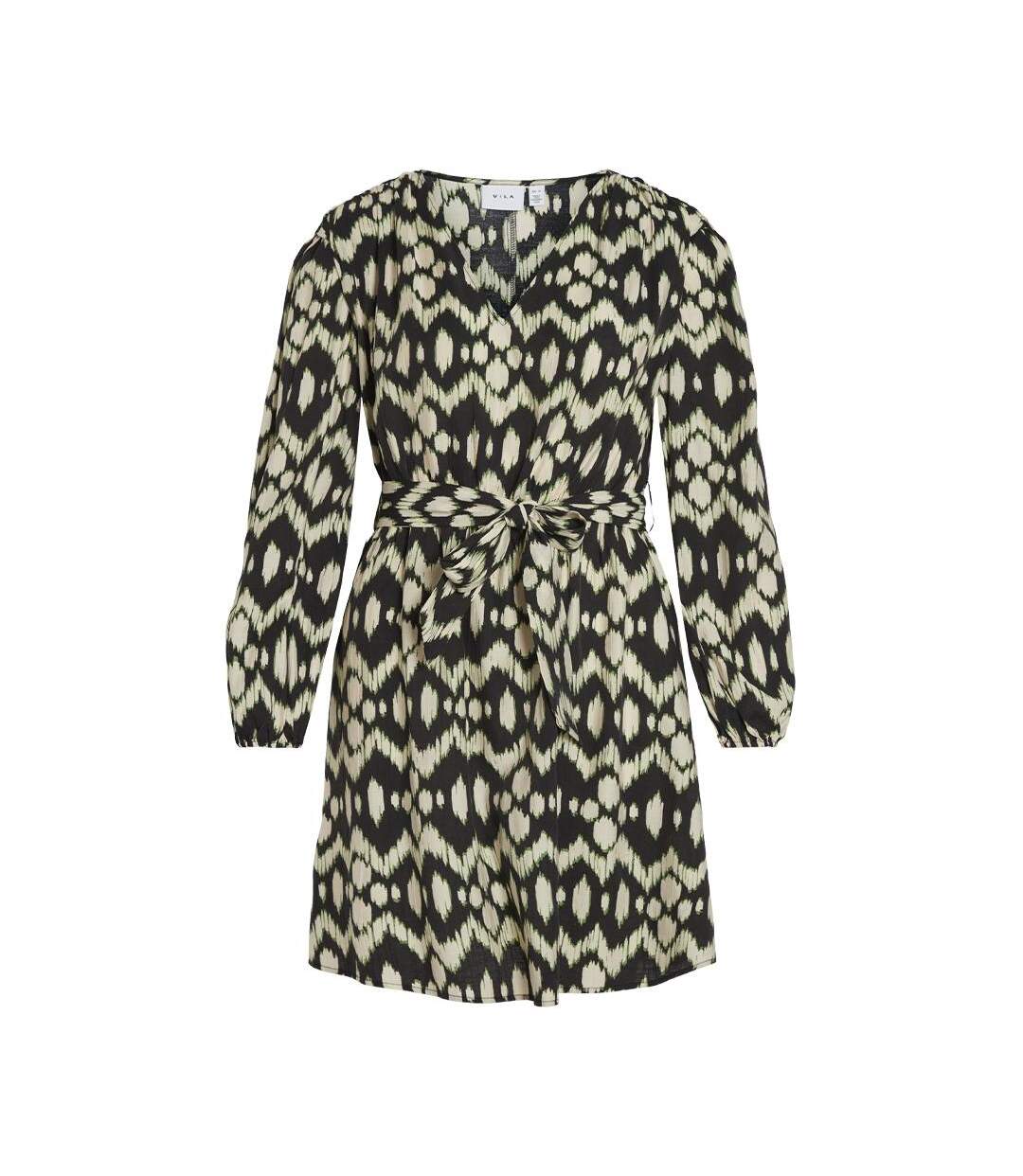Robe noire/beige/vert femme vila kallila-1