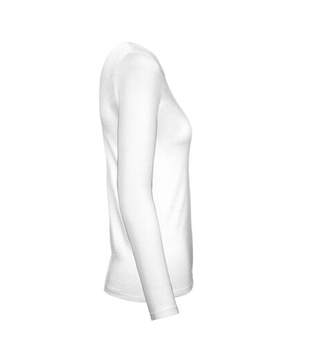 B&C Womens/Ladies #E150 Long-Sleeved T-Shirt (White)