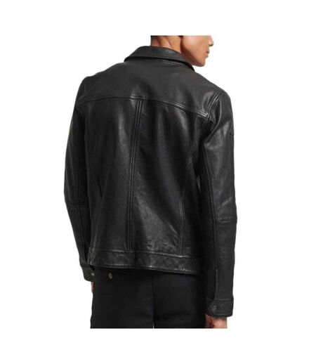 Veste En Cuir Noir Homme Superdry Studios - 3XL