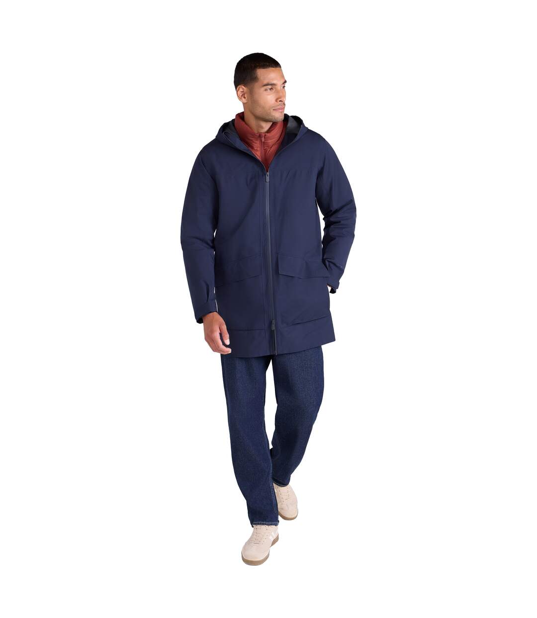 Mens Waterproof Adjustable Cuff Everyday Waterproof Jacket Navy Animal-1