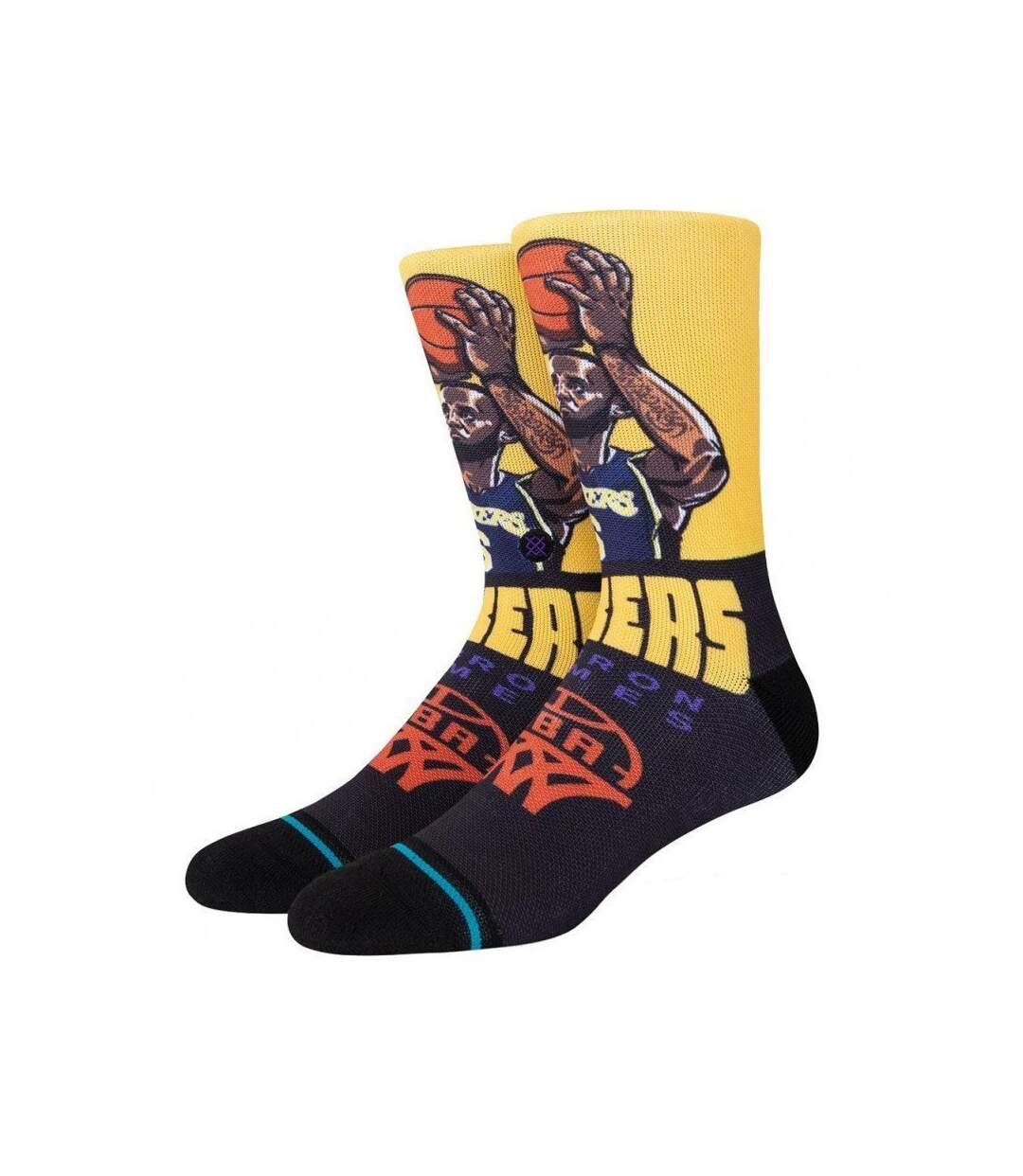 STANCE Chaussettes Homme Microfibre GRADED LEBRON Jaune Violet NBA