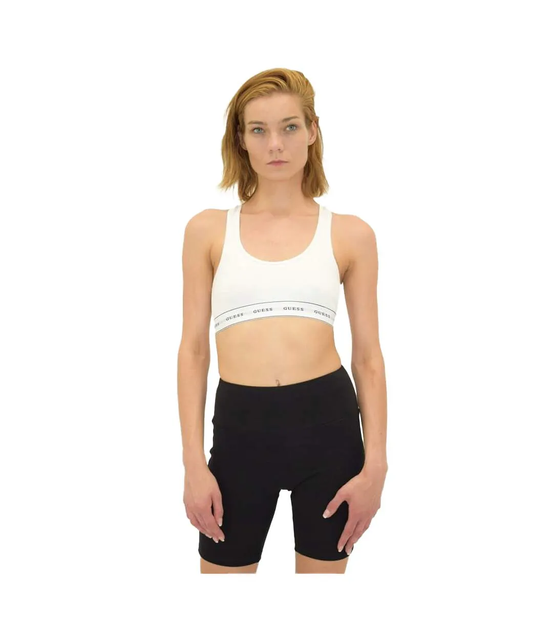 Brassière De Sport Motif/style Uni Femme Blanc Guess-1