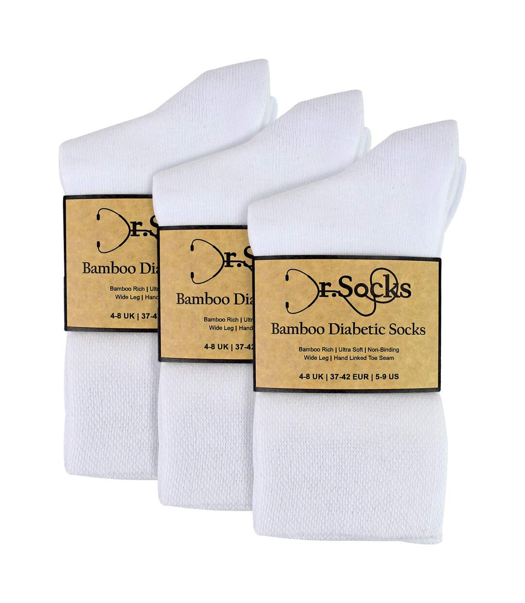Dr.Socks - 12 Paires Chaussettes Femme Bambou Diabète | Confort Léger-2