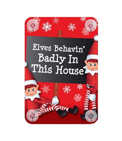 Christmas Shop - Autocollant de fenêtre ('Elves behaving badly in this house') (Taille unique) - UTRW6420