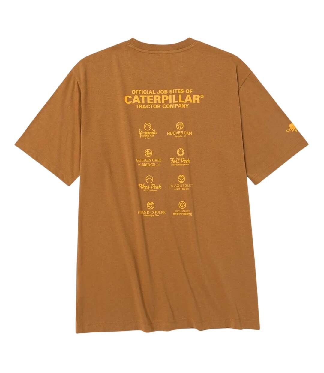 Mens Logo Back Print T-shirt Bronze Caterpillar-2