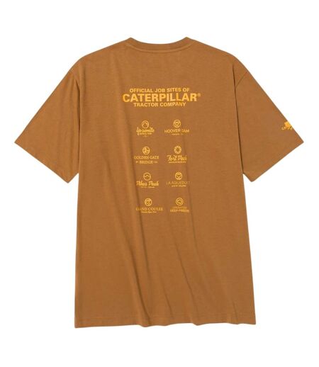 Mens Logo Back Print T-shirt Bronze Caterpillar