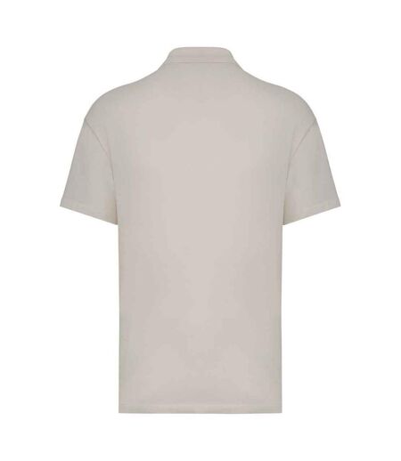 Mens pique drop shoulder polo shirt ivory Native Spirit