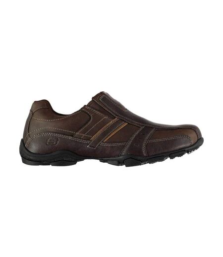 Mens Marter Twin Leather Casual Shoes Brown Skechers