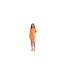 Womens/ladies Lace Up Long-sleeved Crop Top Orange Missy Empire-1