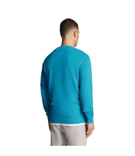 Mens crew neck long-sleeved sweatshirt leisure blue Lyle & Scott