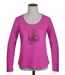 MAYFLOWER NUAGE – Tee-shirt manches longues fushia 100% coton col bateau pour un look vitaminé-3