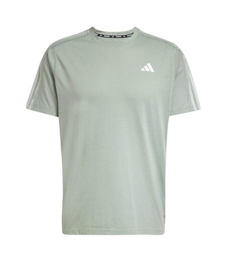Mens Own The Run T-shirt Silver Green Adidas