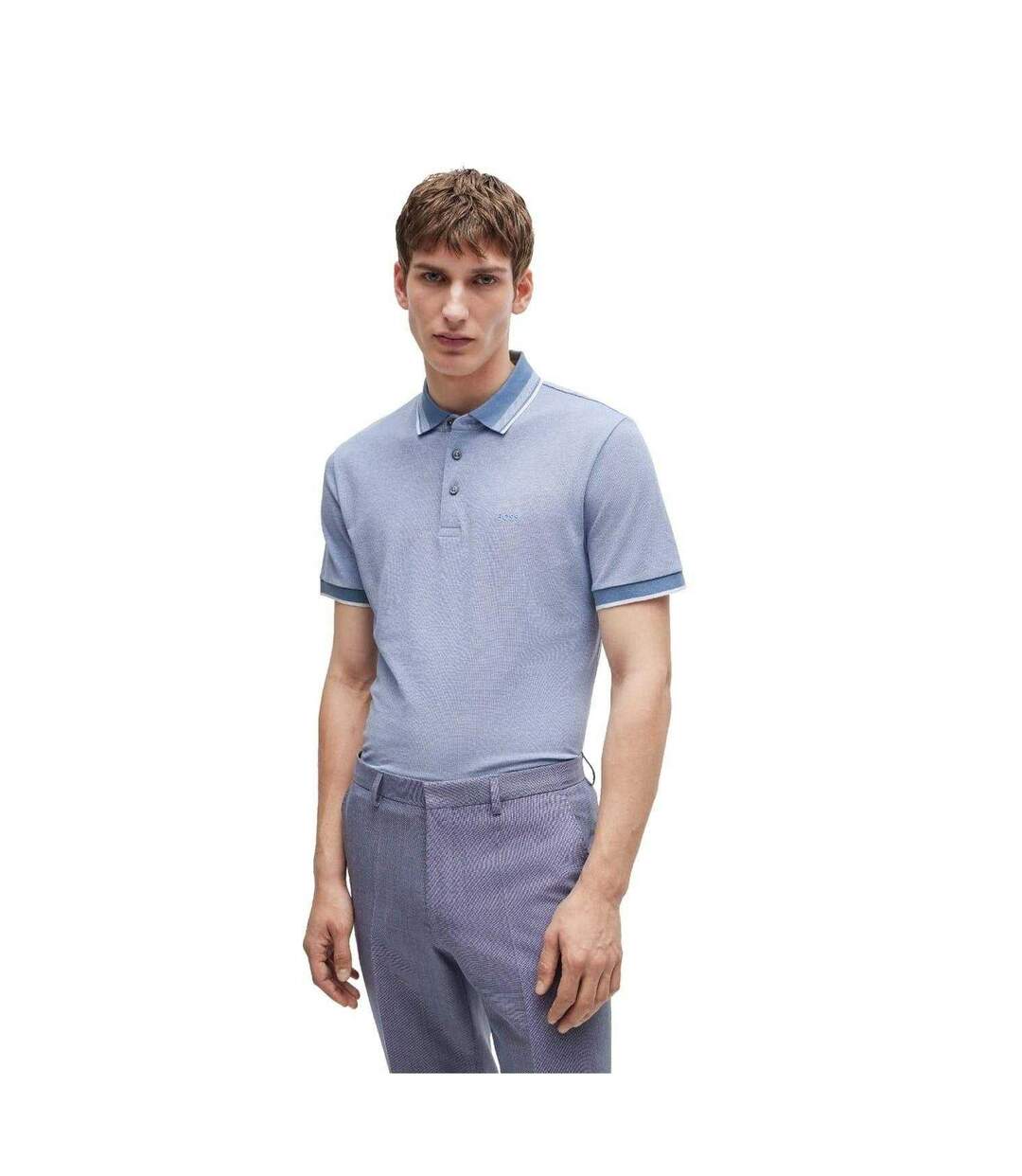 Mens Polo Shirt Blue Boss-4