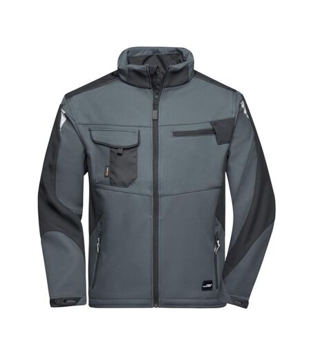 Veste Softshell Strong Adulte Carbone Noir James And Nicholson