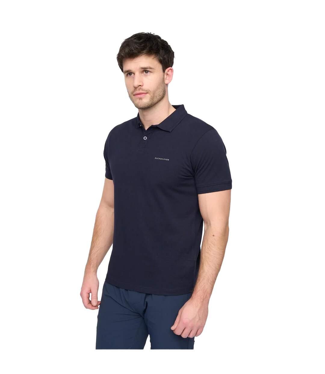 Mens Limatar Short-sleeved Polo Shirt Navy Duck And Cover-2