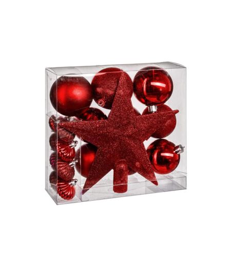 Kit 18 Pièces Déco de Noël Colorama 23cm Rouge