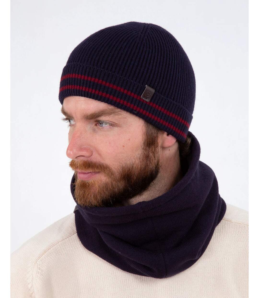 Isotoner Tour de cou homme doublé polaire, cordon ajustable-2