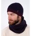 Isotoner Tour de cou homme doublé polaire, cordon ajustable-2