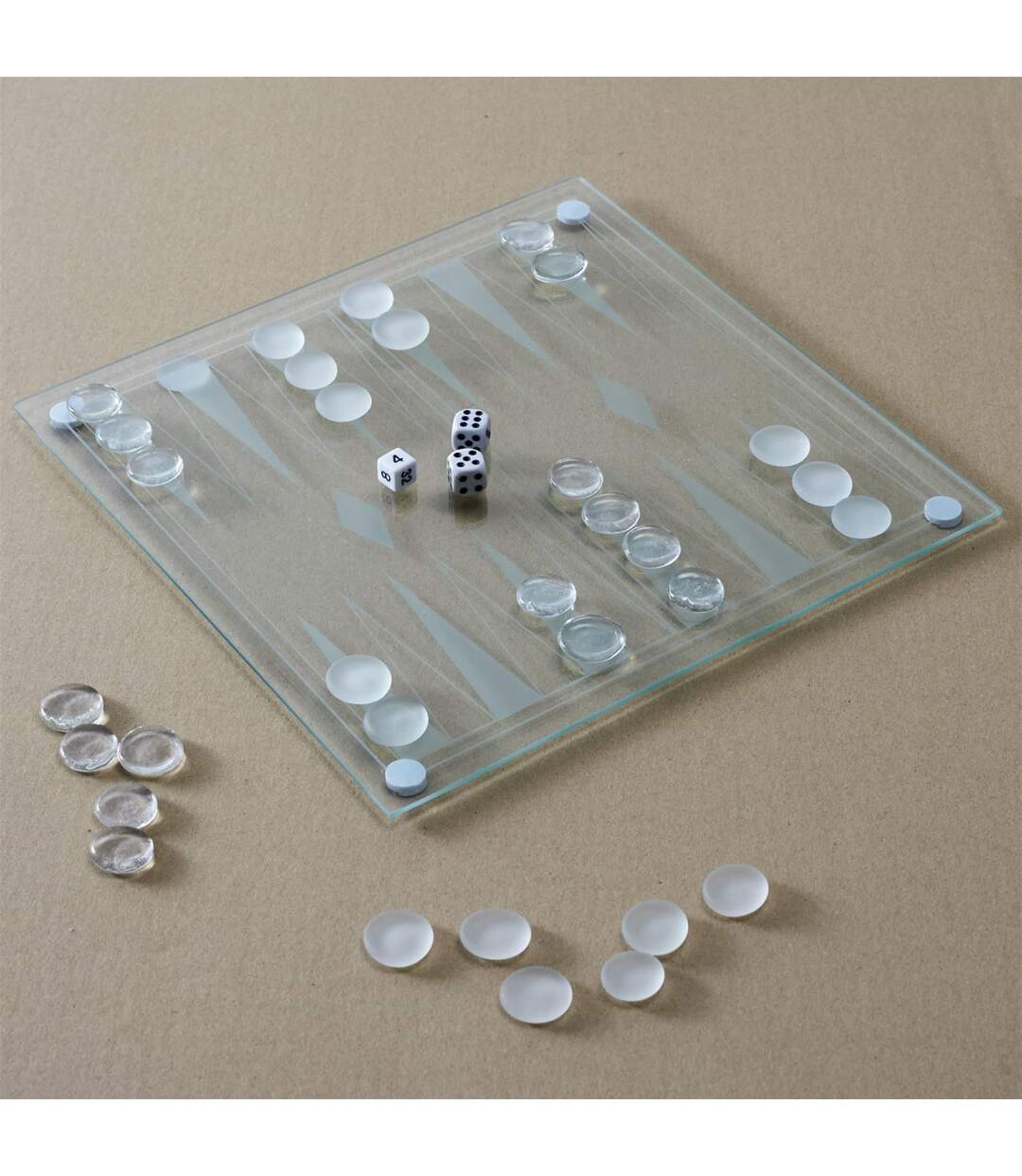 Jeu de Société Backgammon 25cm Transparent-2