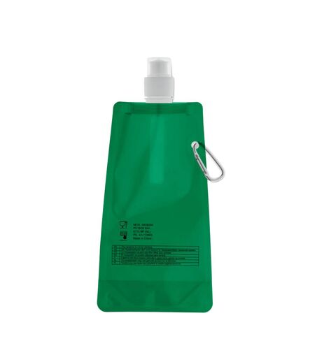 Gates plain foldable 480ml water bottle one size transparent green MidOcean