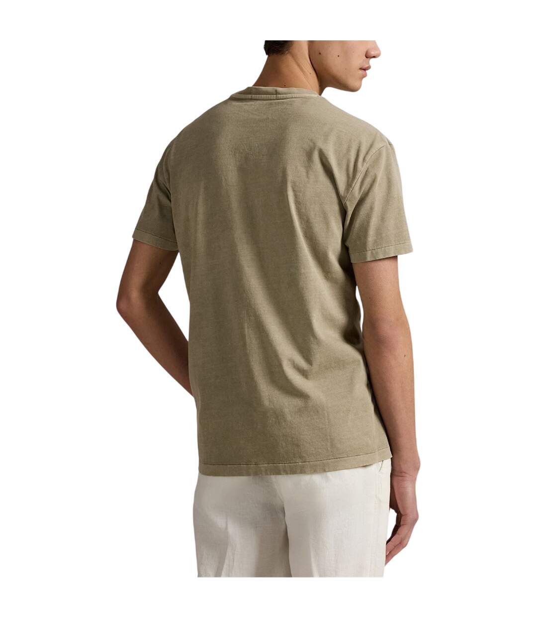 Mens Embroidered Pocket Slim T-shirt Olive Ralph Lauren-2