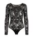 Womens/ladies Lace Long-sleeved Bodysuit Black Urban Classics-1