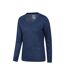 Womens/ladies Agra Slub Long-sleeved Top Navy Mountain Warehouse-3