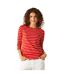 Womens/ladies Bayletta 3/4 Sleeve Top High Risk Red White Regatta-1