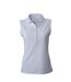 Polo micro-polyester FEMME JN575 - blanc - sans manches