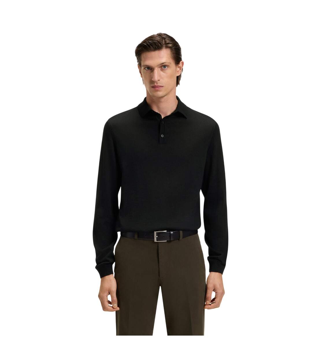 Polo Manches Longues Lanciomne Homme Noir Boss-1