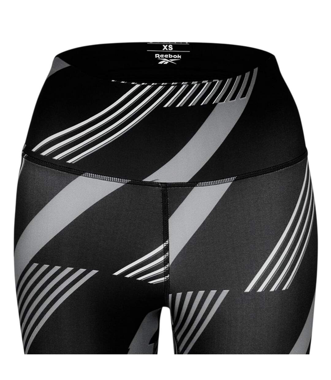 Womens/ladies Geometric Skinny Leggings Black Night Reebok-4