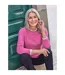 Womens/ladies Cashmere Crew Neck Jumper Camellia Pink WoolOvers-1