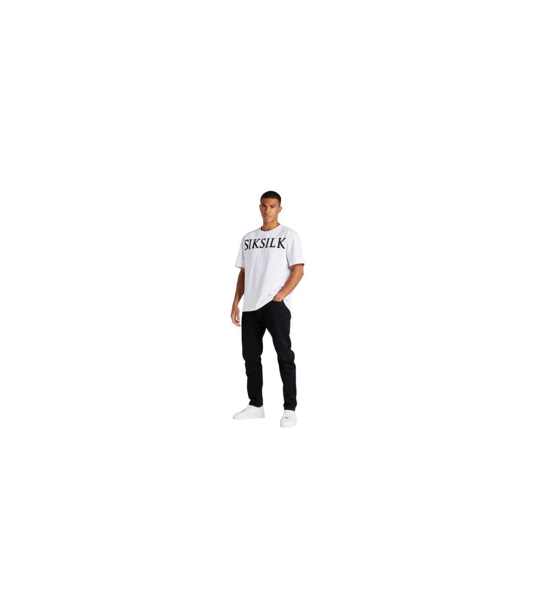 Jean Motif/style Broderie Florale St Jean Homme Noir SikSilk-1