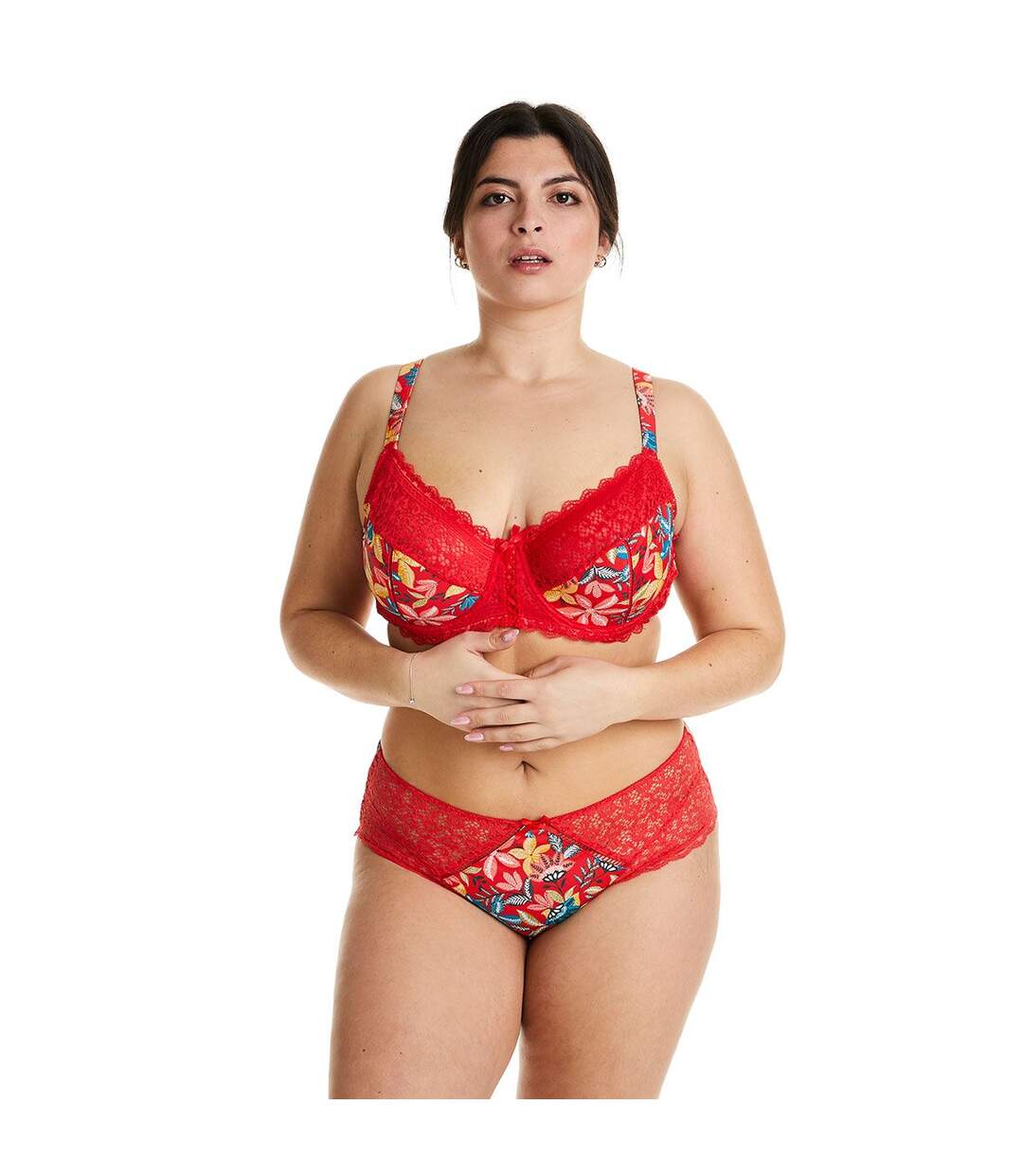 Soutien-gorge à armatures grand maintien rouge/jaune Elena