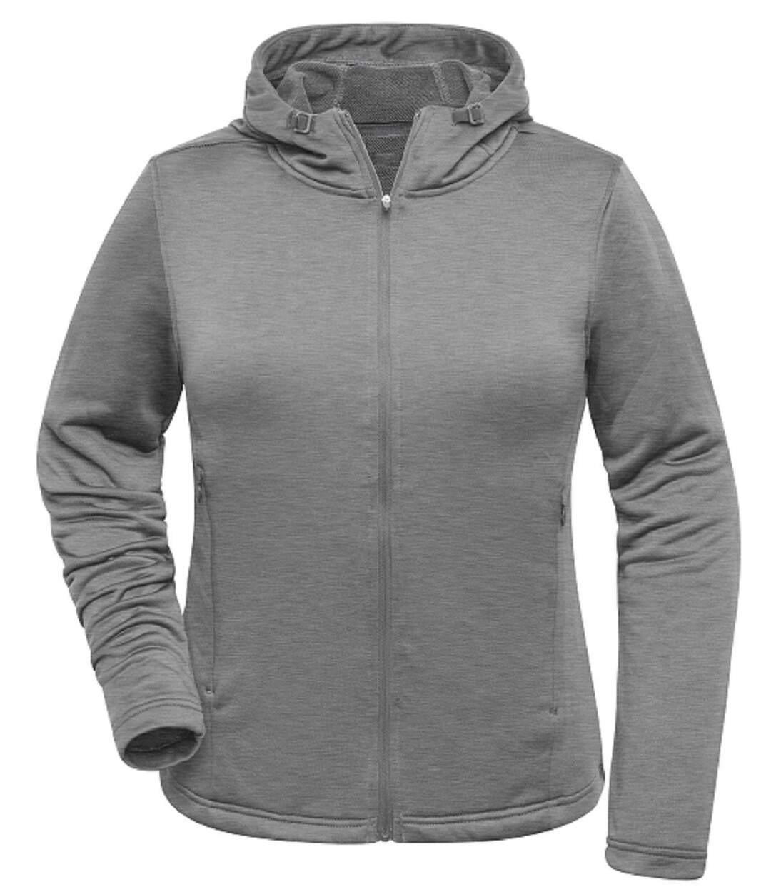 Sweat shirt à capuche - Femme - JN531 - gris clair mélange-2