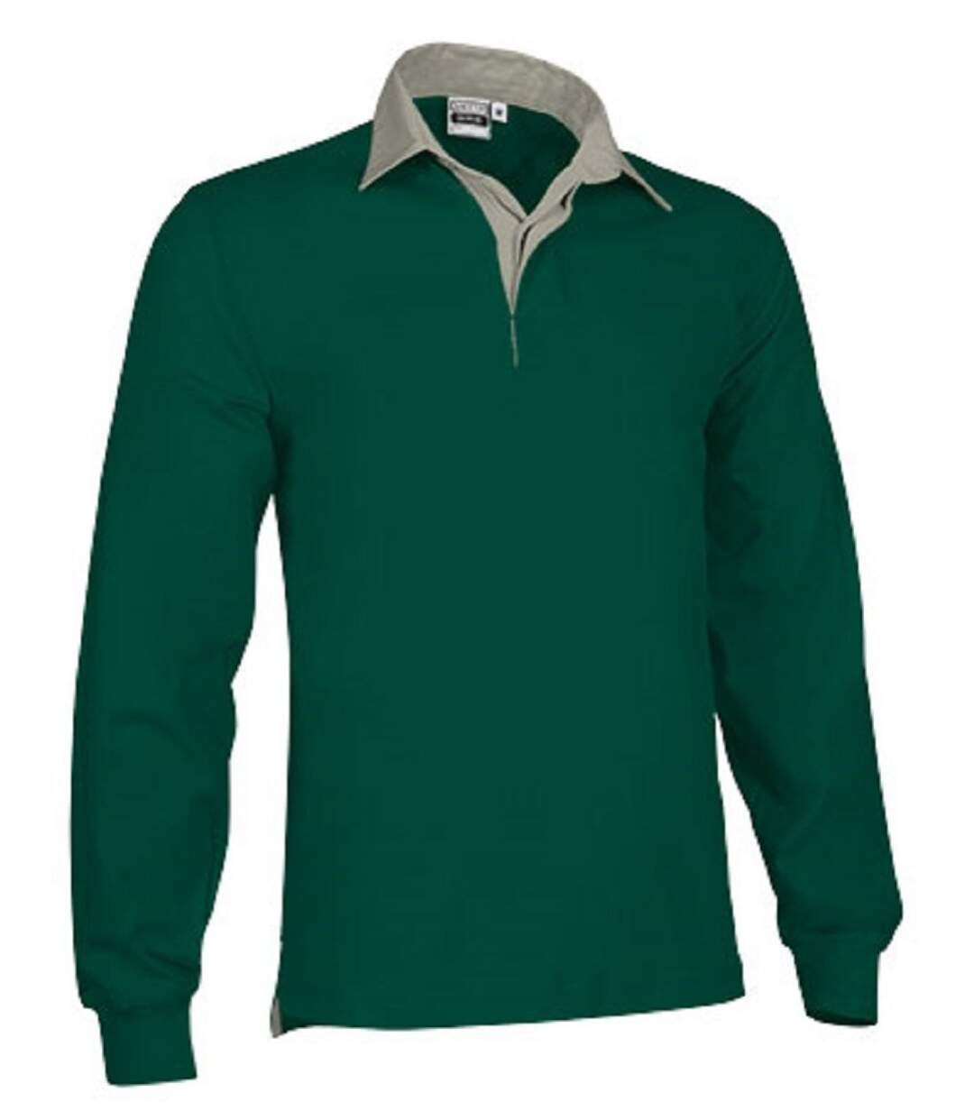 Polo rugby - Homme - réf SCRUM - vert bouteille et beige-1